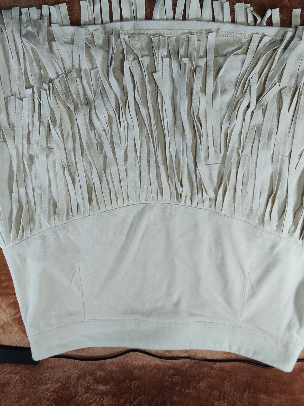 Sincerely Jules Cream Fringe Mini Skirt